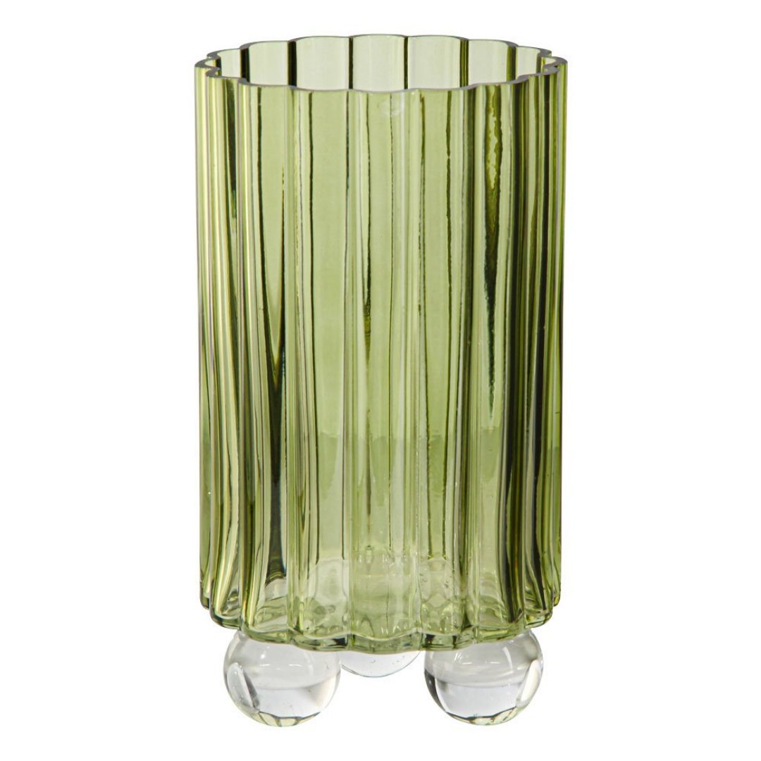 Imagem ilustrativa para Vaso em vidro D11,5 x A21,5cm verde oliva
