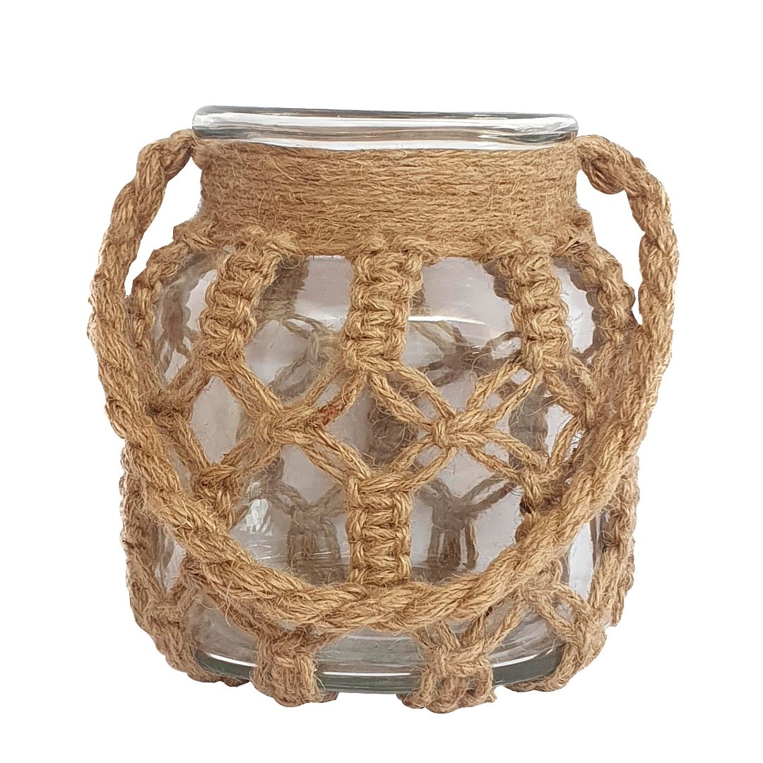 Imagem ilustrativa para Vaso em vidro revestido em fibra sintética D16xA16cm