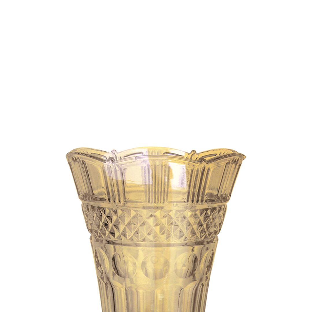 Fotografia para o produto Vaso floreiro acinturado em cristal ecológico 013xA24cm cor âmbar