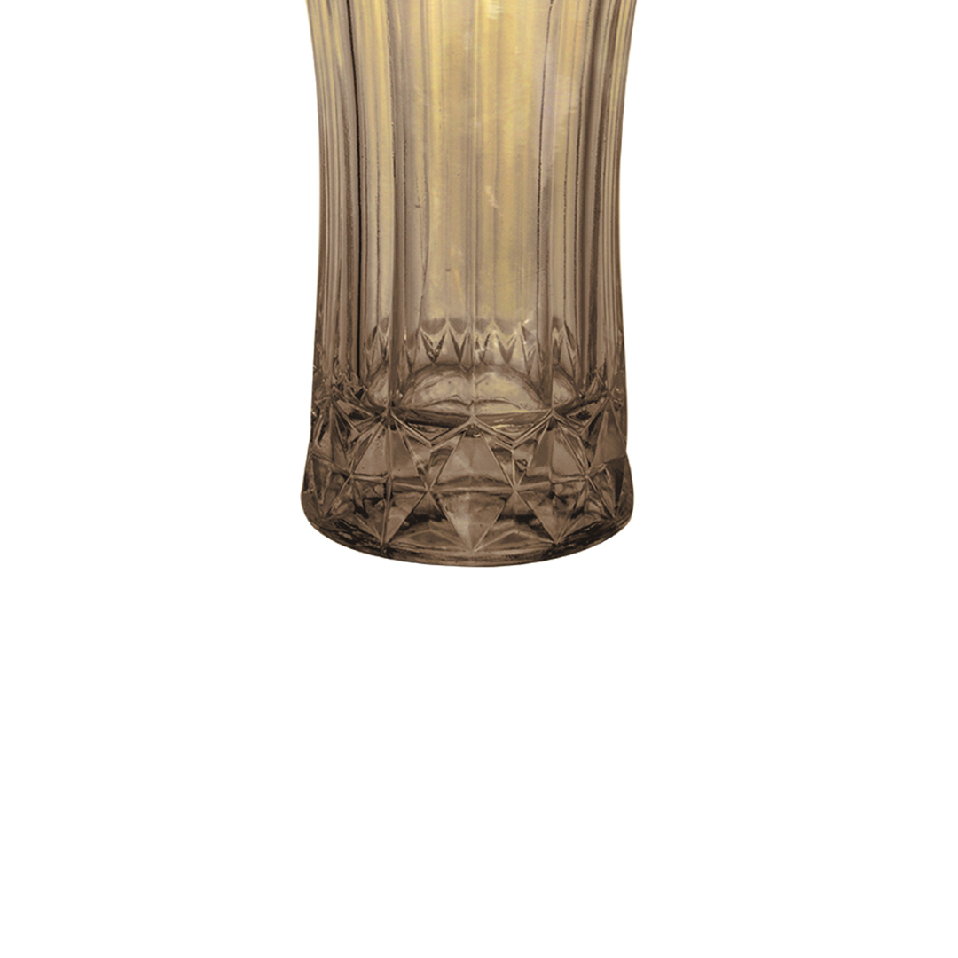 Fotografia para o produto Vaso floreiro acinturado em cristal ecológico 013xA24cm cor âmbar