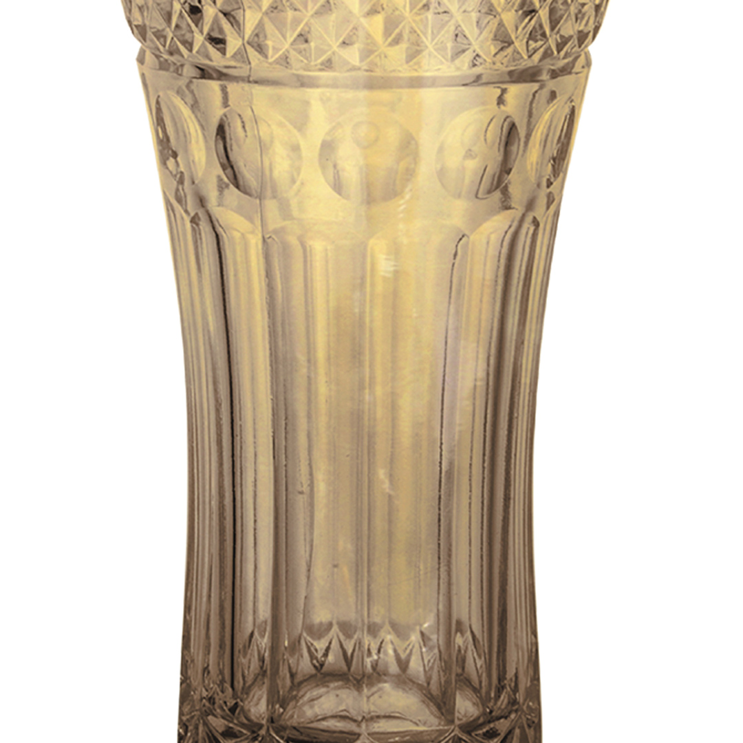 Fotografia para o produto Vaso floreiro acinturado em cristal ecológico 013xA24cm cor âmbar
