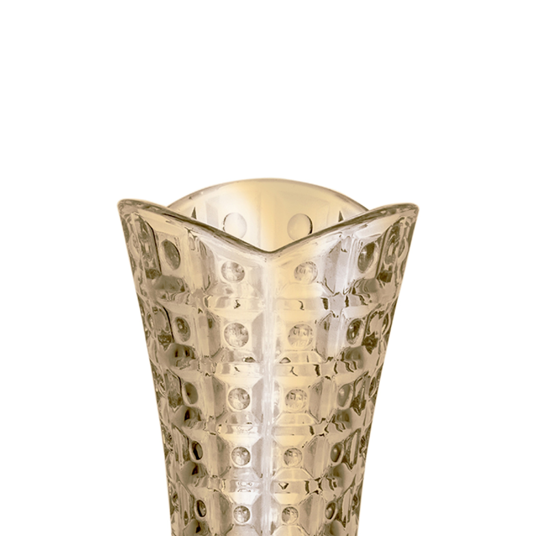 Fotografia para o produto Vaso floreiro solitário em cristal ecológico 08xA18cm cor âmbar