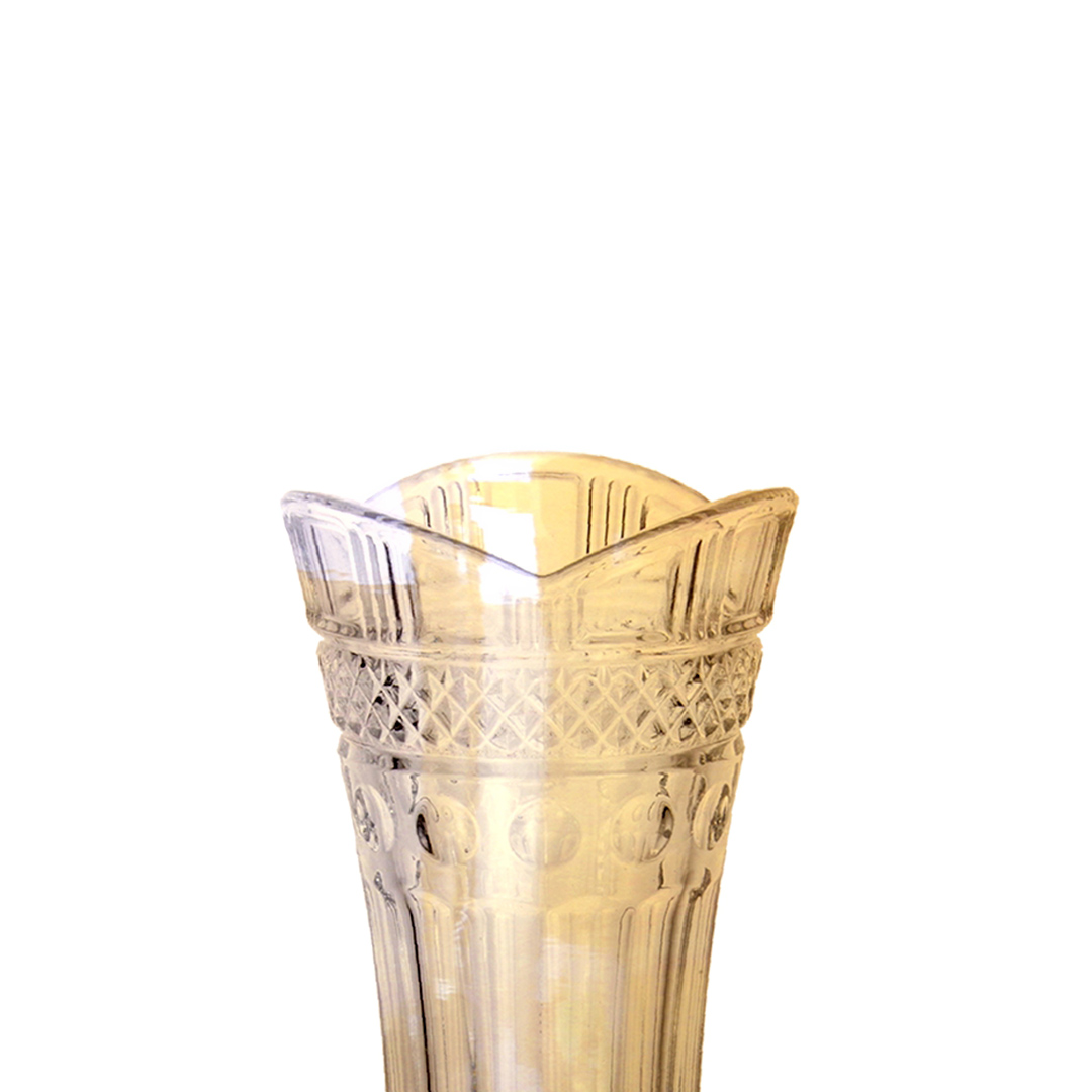 Fotografia para o produto Vaso floreiro solitário em cristal ecológico 08xA18cm cor âmbar