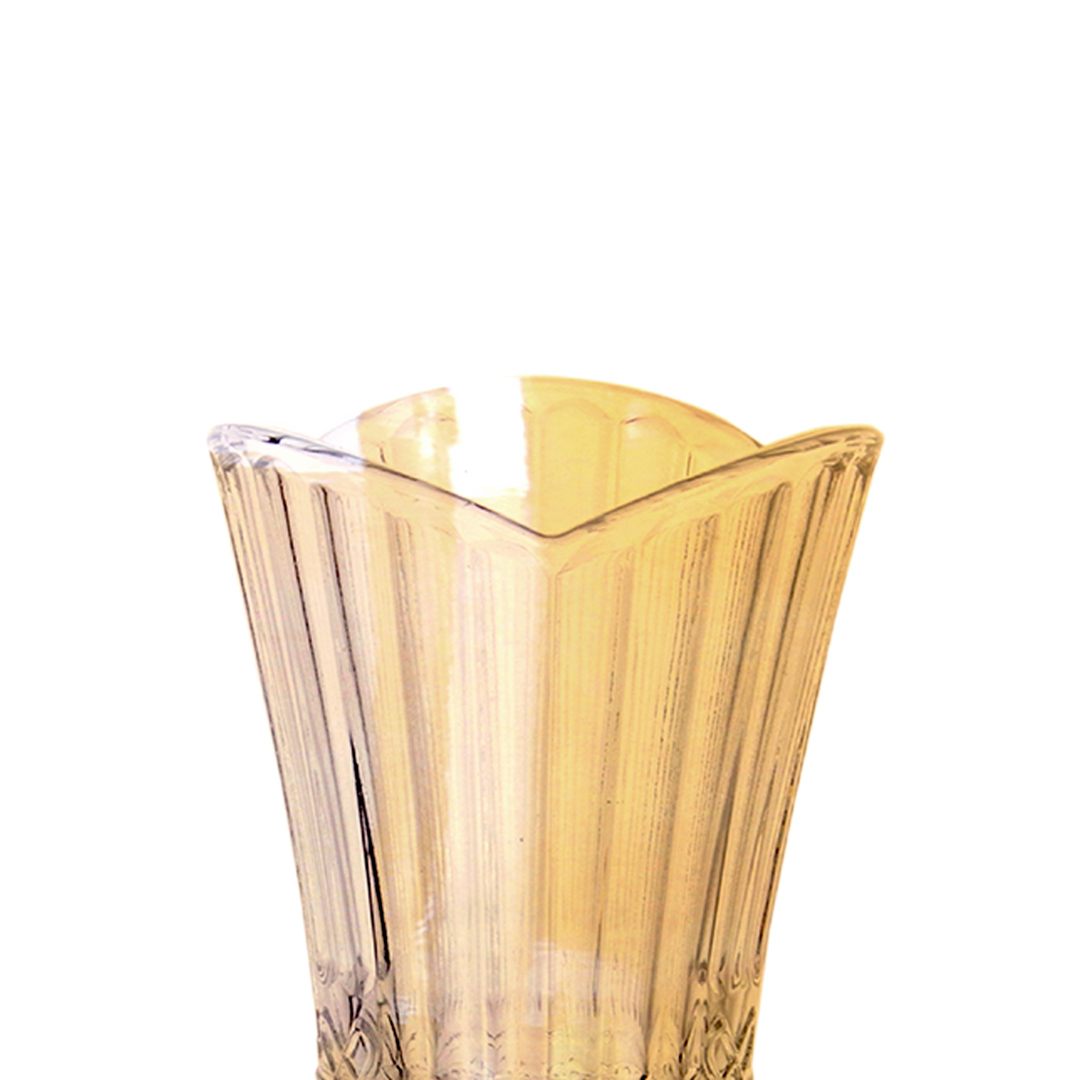 Fotografia para o produto Vaso floreiro solitário em cristal ecológico 08xA18cm cor âmbar