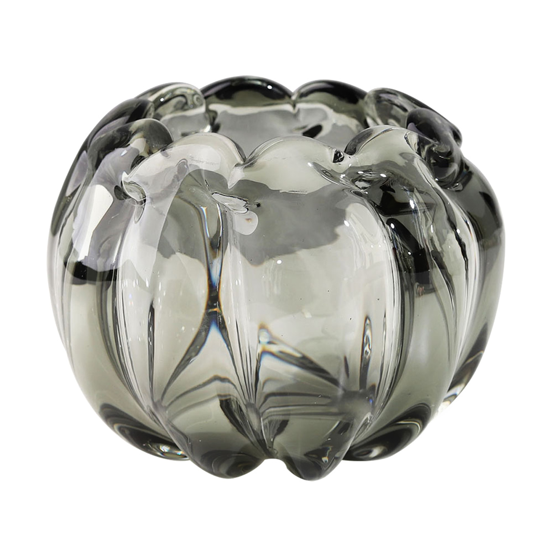Full Fit - Vaso murano em vidro L14xP14xA12cm cor cinza