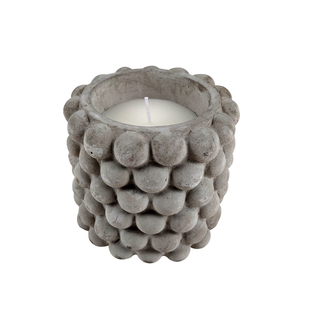 Imagem ilustrativa para Vela redonda perfumada em parafina com base em cimento D12xA11cm cinza