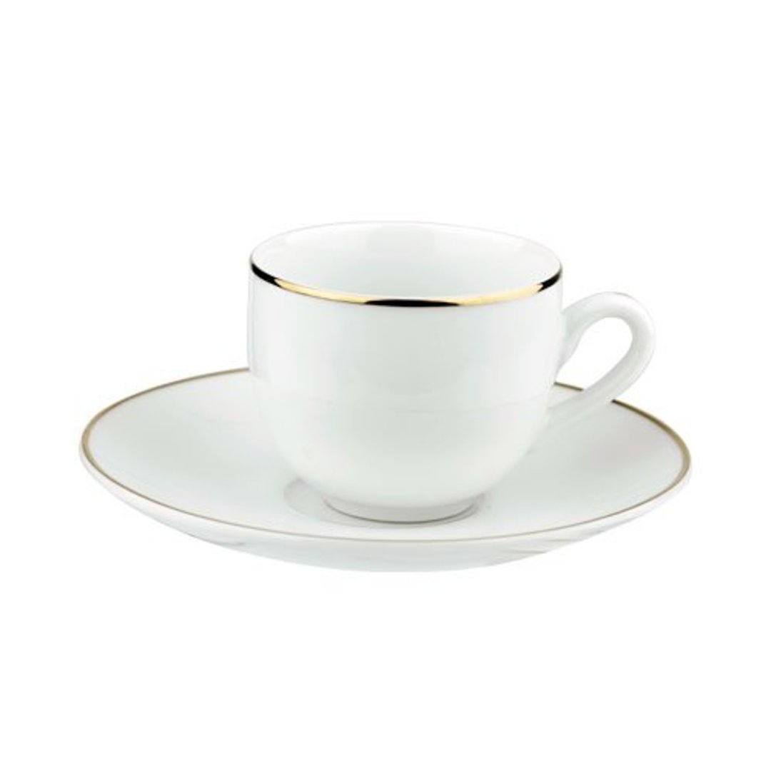 Imagem ilustrativa para Xícara e pires para café em porcelana 90ml