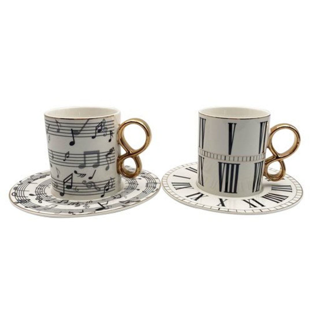 Imagem ilustrativa para Xícara e pires para café em porcelana 90ml