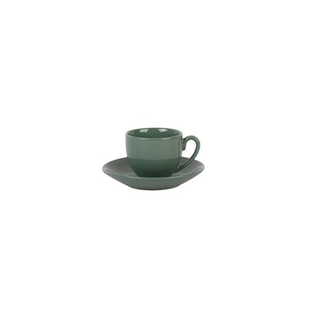 Fotografia para o produto Xicara e pires para café em porcelana 90ml verde salvia