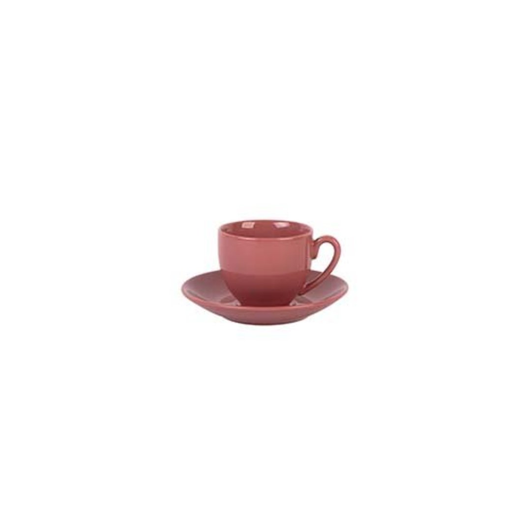 Imagem ilustrativa para Xicara e pires para café em porcelana 90ml vermelho blush