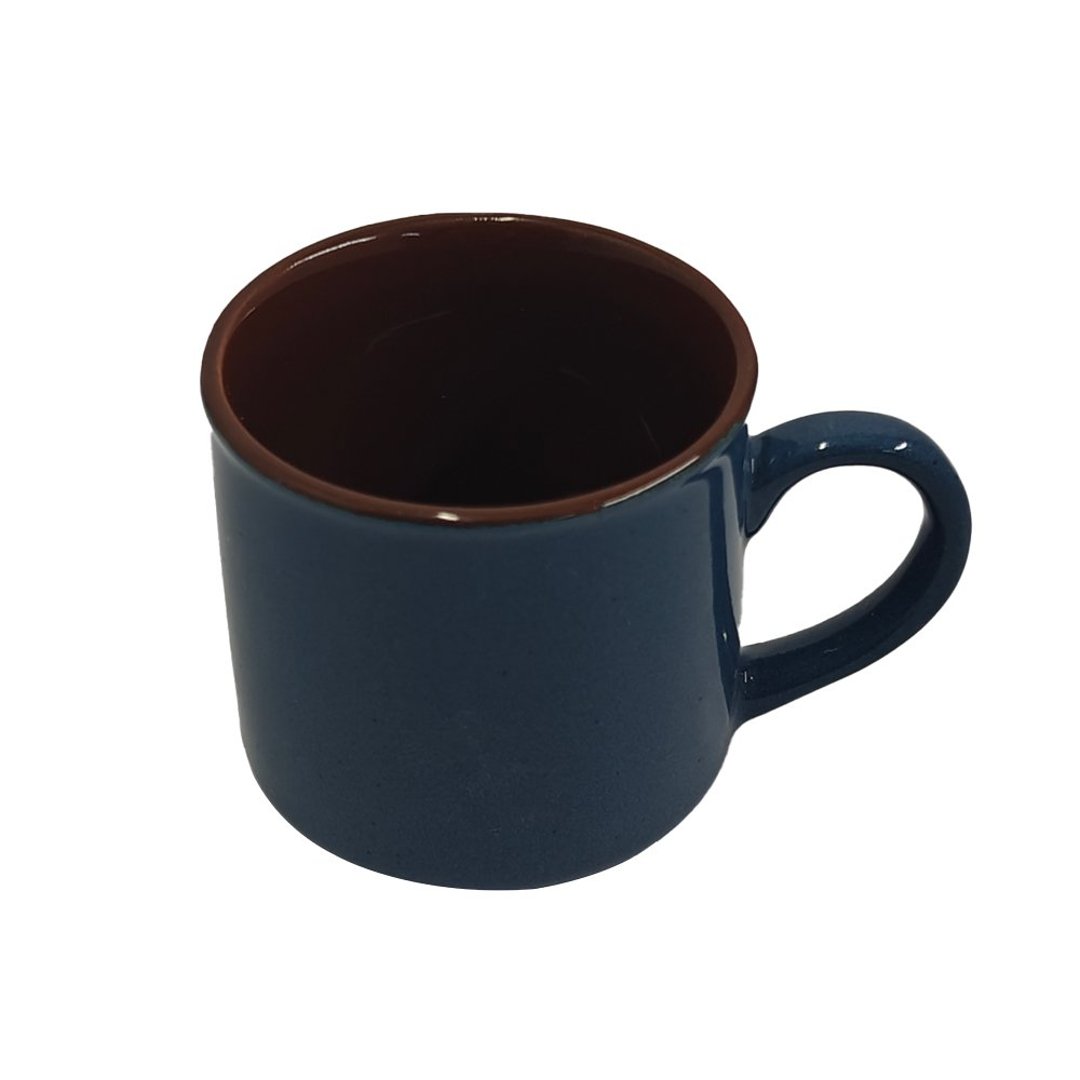 Imagem ilustrativa para Xicara para café em cerâmica 90ml Azul royal/Marrom