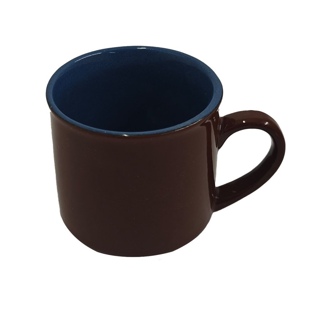 Imagem ilustrativa para Xicara para café em cerâmica 90ml Marrom/Azul royal