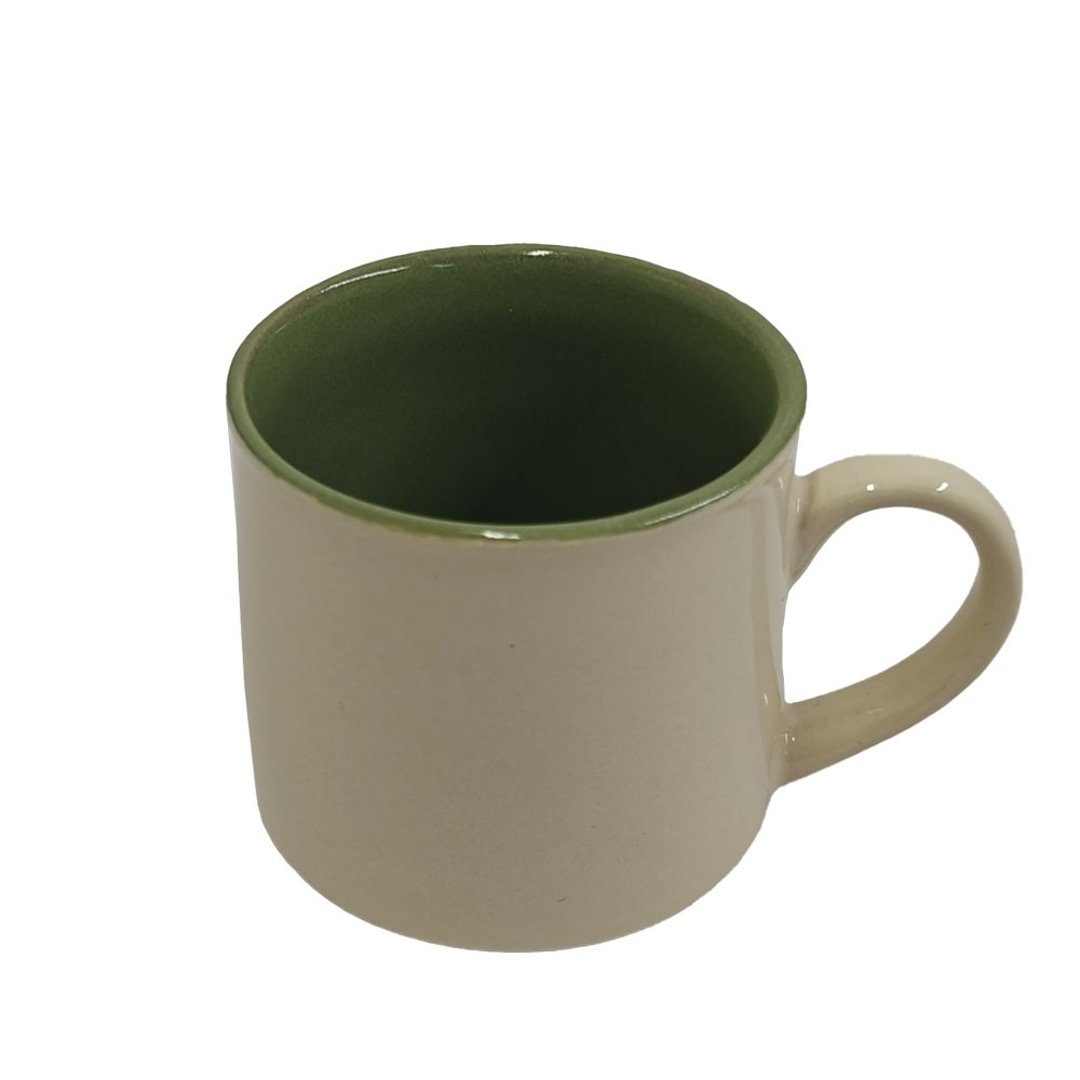 Imagem ilustrativa para Xicara para café em cerâmica 90ml Off-white/Oliva