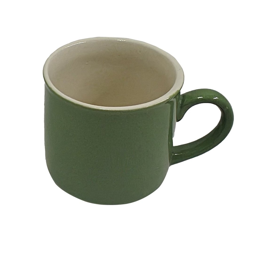 Imagem ilustrativa para Xicara para café em cerâmica 90ml Oliva/Off-white